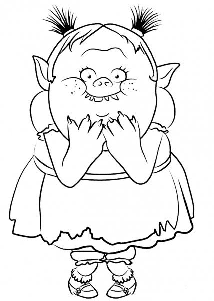 Bridget from Trolls coloring page image