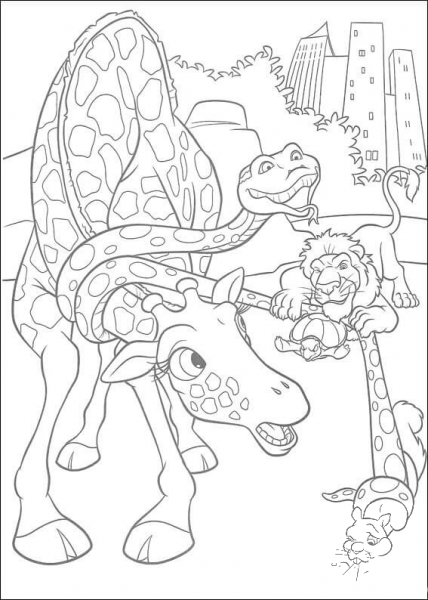 Bridget, Larry, Samson And Benny Are Playing Together  coloring page image