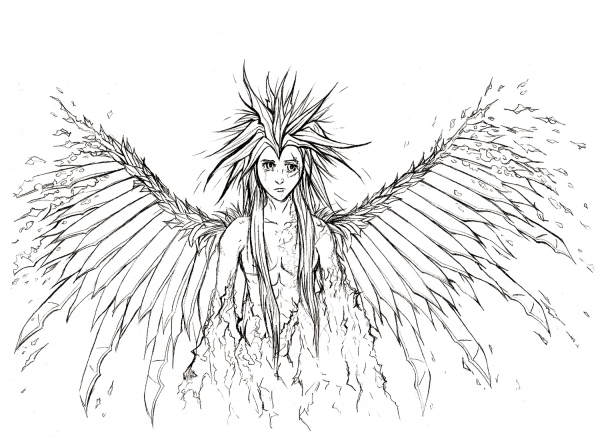 Broken Angel coloring page image