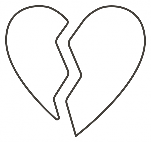 Broken Heart coloring page image