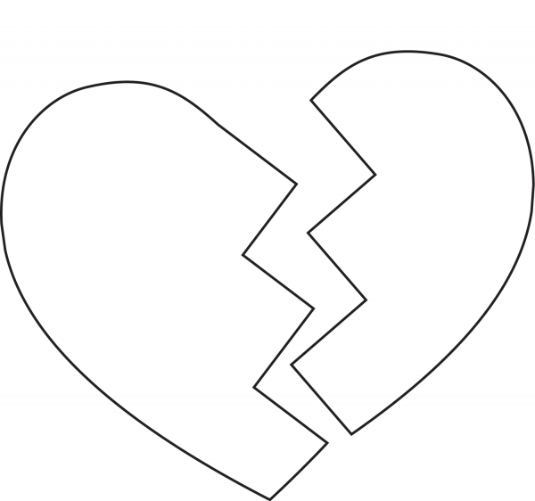 Broken Heart coloring page image