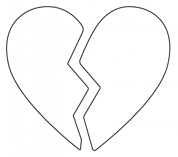 Broken Heart Emoji coloring page image