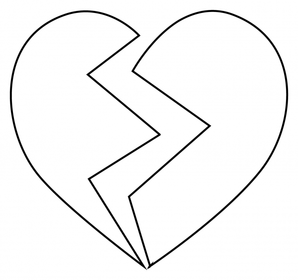 Broken Heart Emoji coloring page image