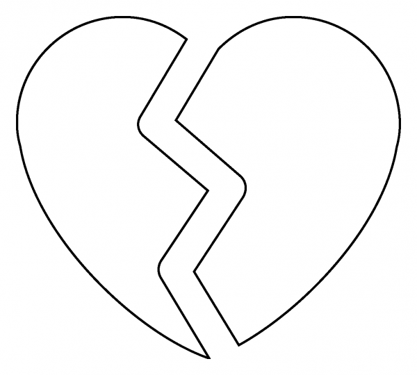Broken Heart Emoji coloring page image