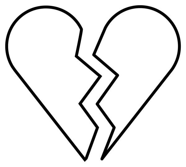 Broken Heart Emoji coloring page image