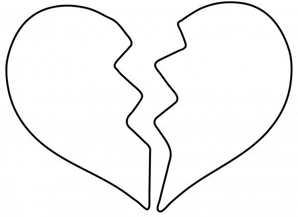 Broken Heart Emoji coloring page image