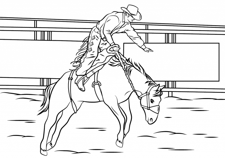 Bronc Riding Rodeo coloring page - ColouringPages