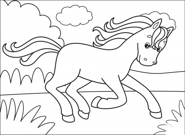 Bronco coloring page image