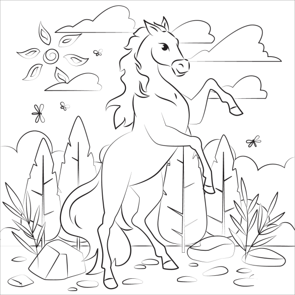 Bronco coloring page image