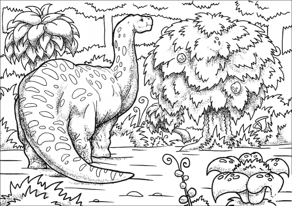 Brontosaurus coloring page image