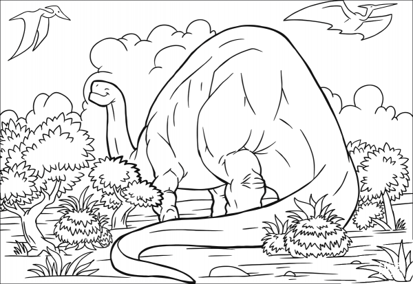 Brontosaurus coloring page image
