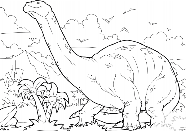 Brontosaurus Dino coloring page image