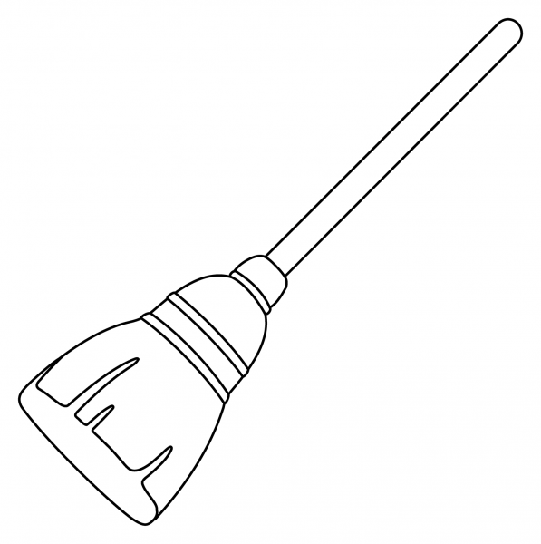 Broom Emoji coloring page image