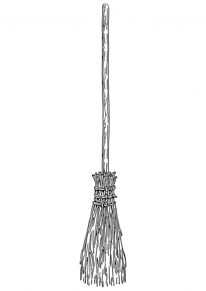 Broomstick coloring page image