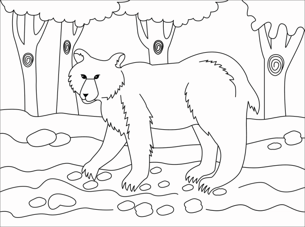 Brown Bear coloring page image