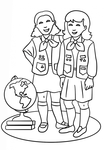 Brownie Girls Scout coloring page image