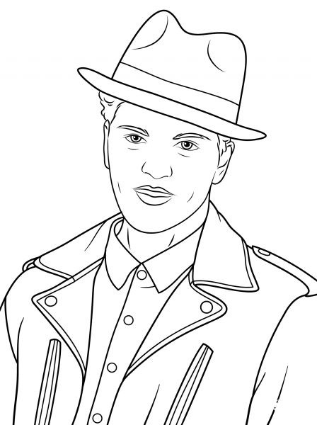 Bruno Mars coloring page image