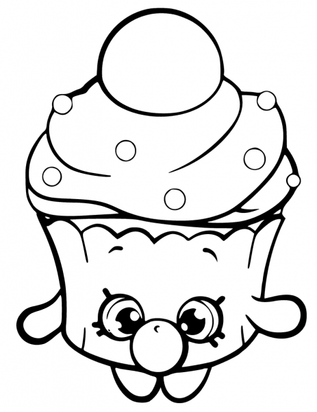 Bubble Cupcake Shopkin coloring page image