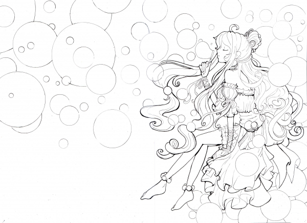 Bubble Princess coloring page image