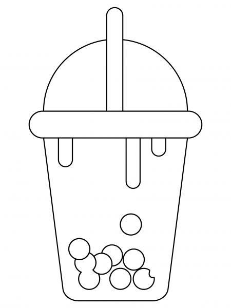Bubble Tea coloring page image