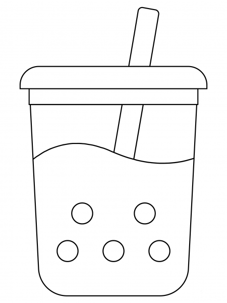 Bubble Tea coloring page image