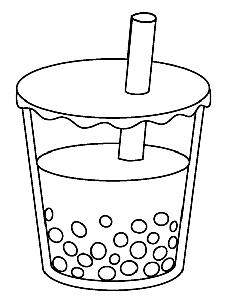 Bubble Tea Emoji coloring page image