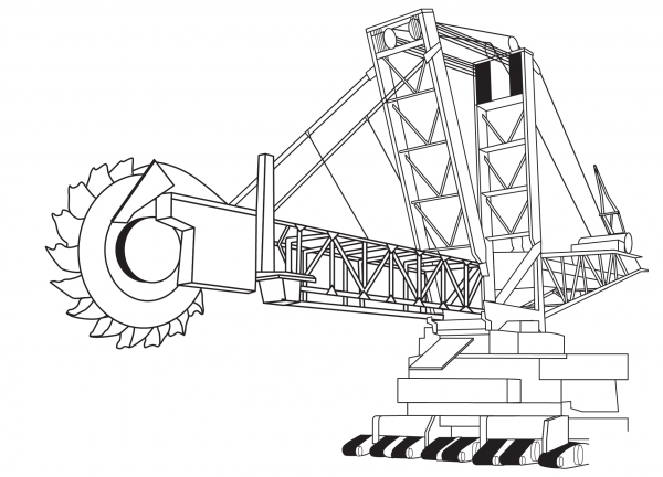 Bucket Wheel Excavator coloring page image