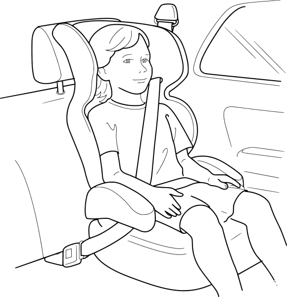 Buckle up for Safety coloring page image