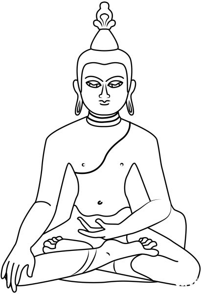 Buddha coloring page image