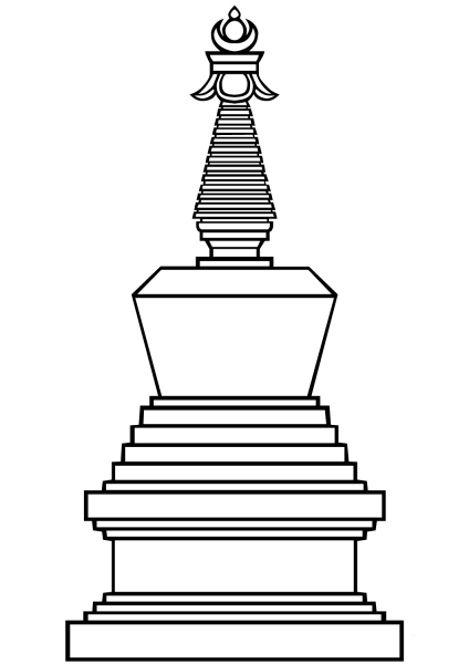 Buddhist Stupa coloring page image