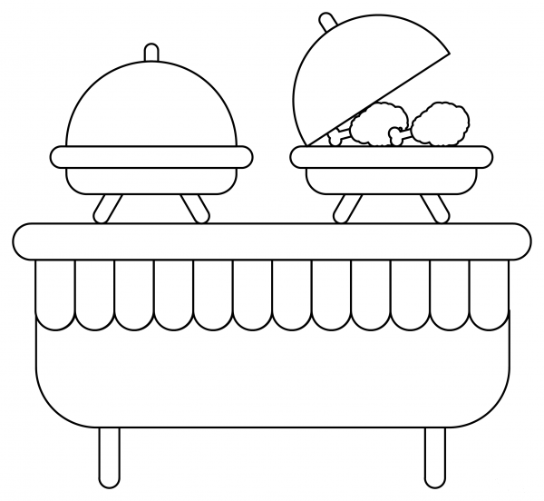 Buffet coloring page image