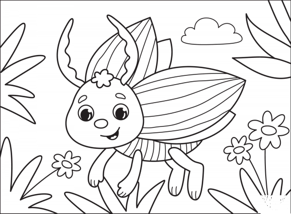 Bug coloring page image