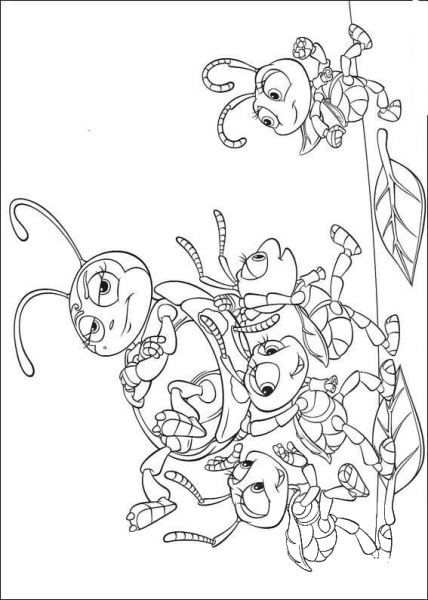 Bug’s Family  coloring page image