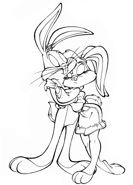 Bugs  Bunny In Love coloring page image