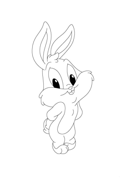 Bugs Bunny Is Bashful! coloring page image
