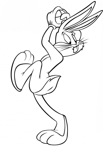 Bugs Bunny Playing Baseball coloring page image