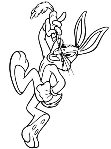 Bugs Bunny with Carrot coloring page image