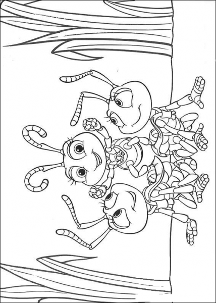 Bugs coloring page image