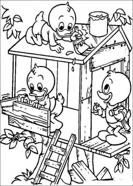 Building A Tree House  coloring page image