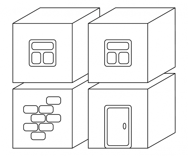 Building Blocks coloring page image