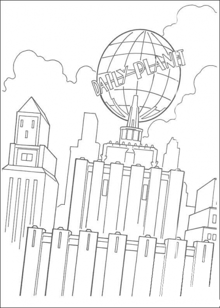 Building Of the Daily Planet Newspaper coloring page image