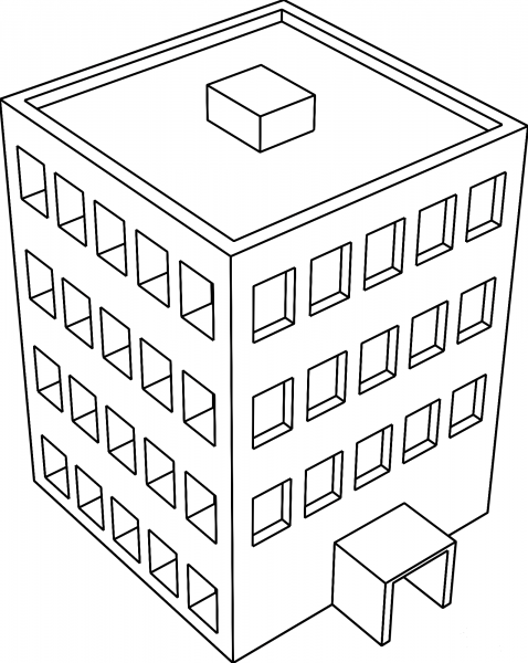 Building Perspective coloring page image