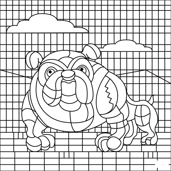 Bulldog coloring page image