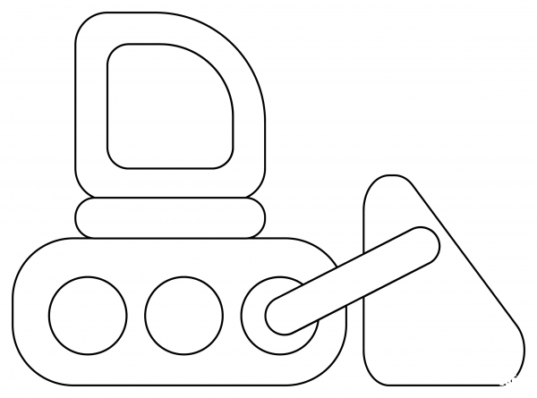Bulldozer coloring page image