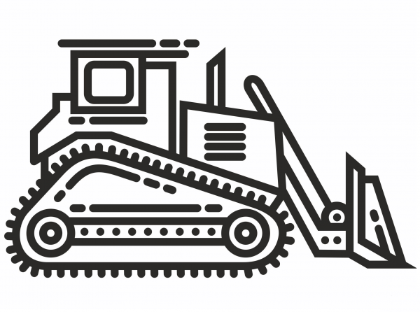 Bulldozer coloring page image