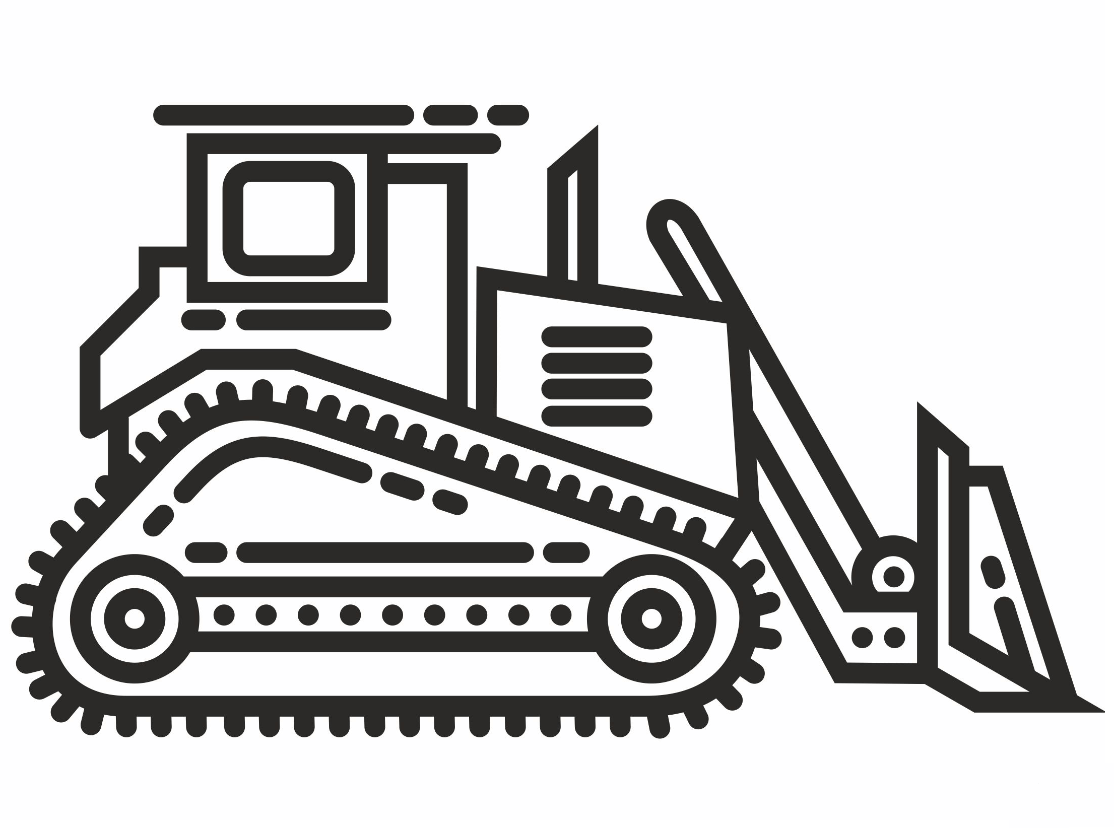 Bulldozer coloring page - ColouringPages