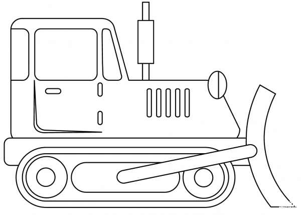 Bulldozer coloring page image