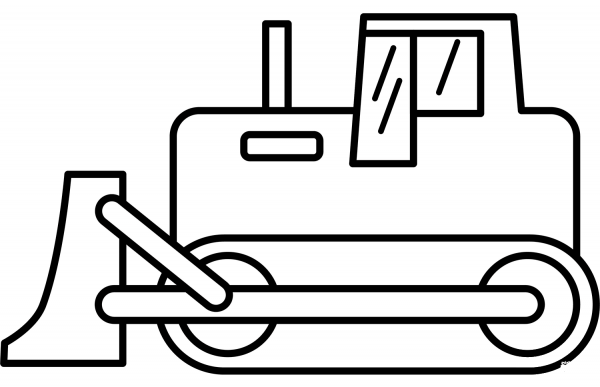 Bulldozer coloring page image