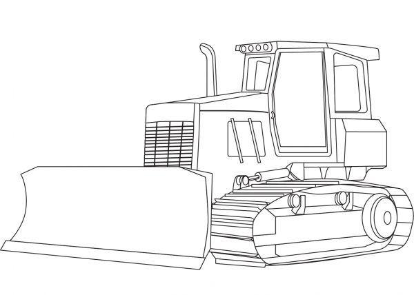 Bulldozer coloring page image