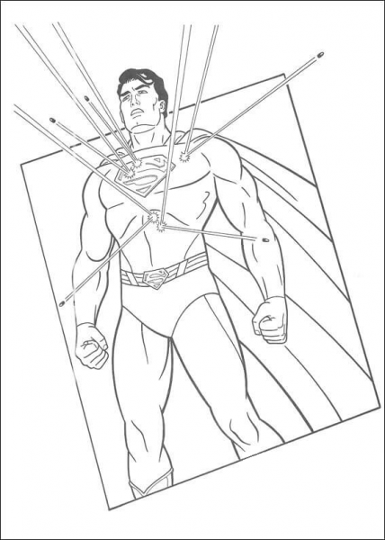 Bullet resistant Superman coloring page image